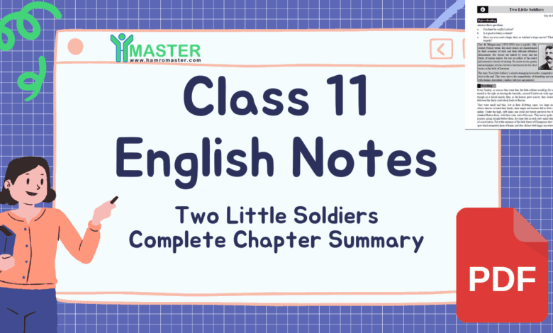 Class 11 English "Two Little Soldiers" Exercise Solutions | Key Questions Answered
